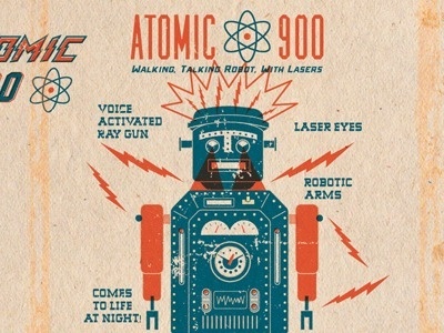 Dribbble - Atomic 2 by Dustin Wallace #reproduction #illustration #vintage #typography