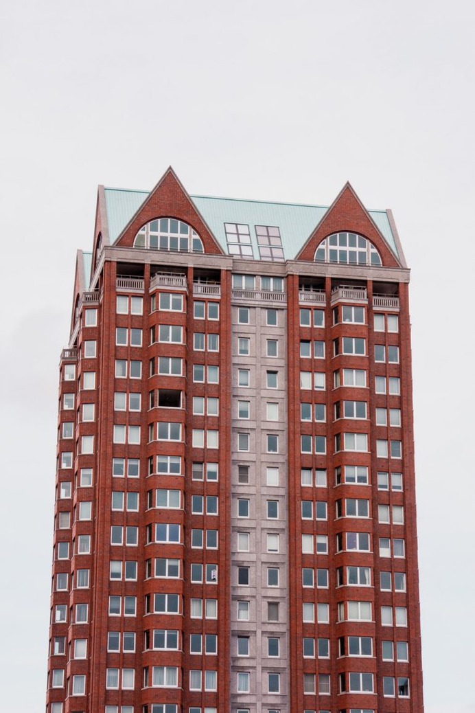 Tall and colorful building in Rotterdam, Netherlands