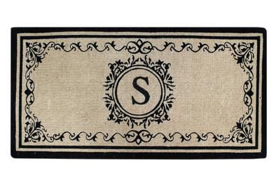Create your own style with this decorative Border Coco Fiber Door Mat. Durable and beautiful, this mat keeps shoes clean to protect your floors from mud, dirt and grime. It is flexible, robust and durable. This mat provides exceptional brushing action on footwear with excellent water absorption. Specification - Monogrammed Double Doormat with (S-Letter). Product Dimensions - *36" x 72" x 1.5"