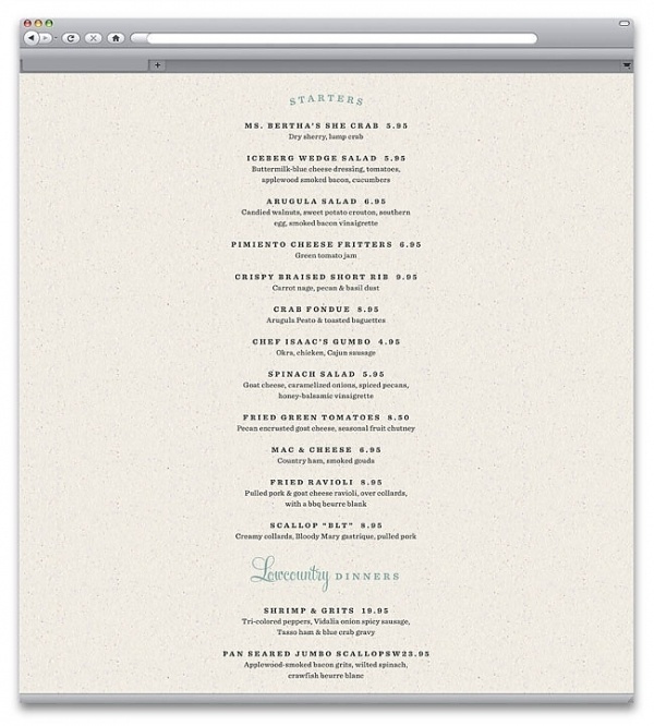 Poogan's Porch | Identity Designed #menu #web #restaurant #typography
