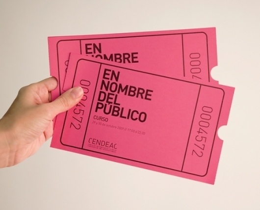 En Nombre del Público | Sublima Comunicación #sublima #pink #cendeac #contemporary #art #din #brochure #ticket