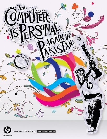 HP Computer is Personal again in Pakistan on the Behance Network #pakistan #typography #illustration #sports #poster #art #cricket #new