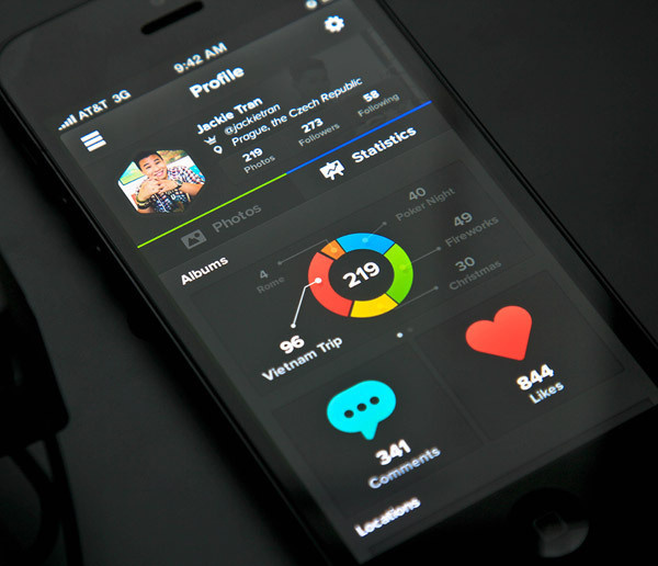 Showcase of Beautiful iPhone App UI Concept Designs #statistics #infographic #app #ui