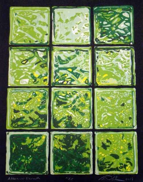 "Afternoon Warmth" by Daniel Adams #woodcut #HUDesign #dadum #wood #print #window