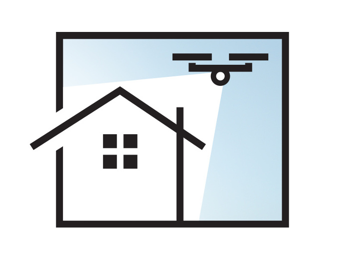 An illustrative icon concept for a residential property aerial videography company in Auckland, New Zealand called Property Clips New Zealan #icon #property #design #clips #brand #videography #drone #new