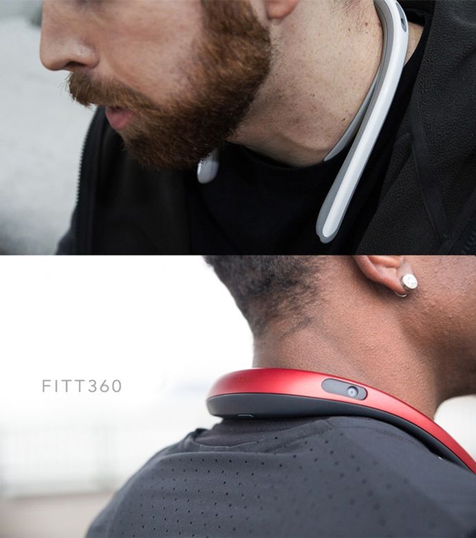 FITT360: Neckband Wearable Camera - IPPINKA FITT360 wears like a backwards necklace around the user's neck, and it's light enough to make you forget it's even there. It's equipped with three cameras to capture all of your surroundings in beautiful quality that's even VR-friendly. If you're not loving the 360 route, you can choose to export it as 2k footage– it's all up to you!