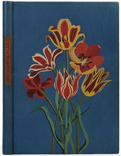 All sizes | Jean Gunner 'Tulips and Tulipomania' (morocco leather) 1982 - USA | Flickr - Photo Sharing! #book #cover #flower #tulip