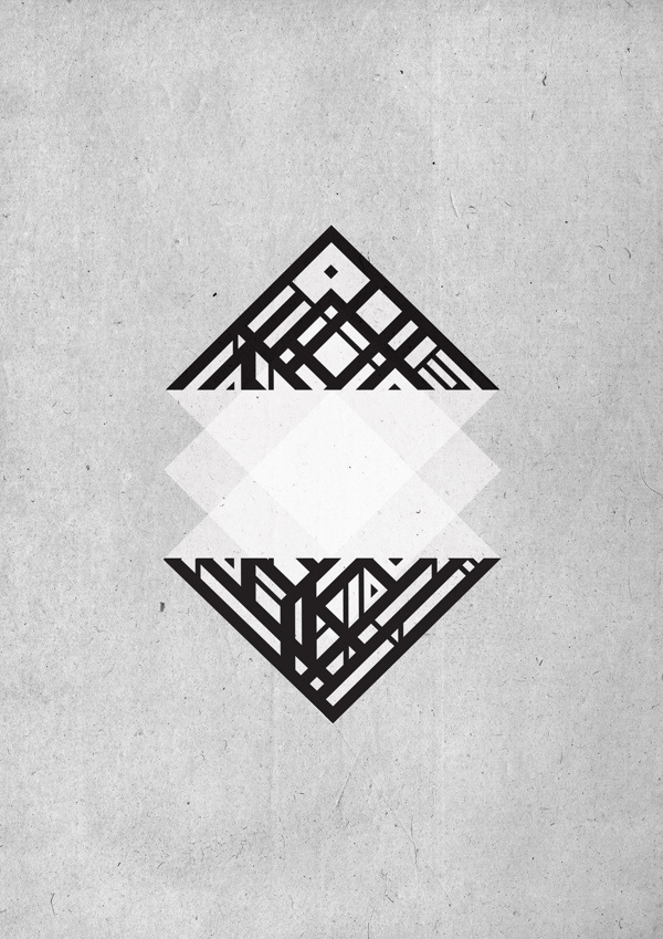 Organic Rhombus #geometry #design #blaqk #posters #symmetry #greece #patterns #simek #athens