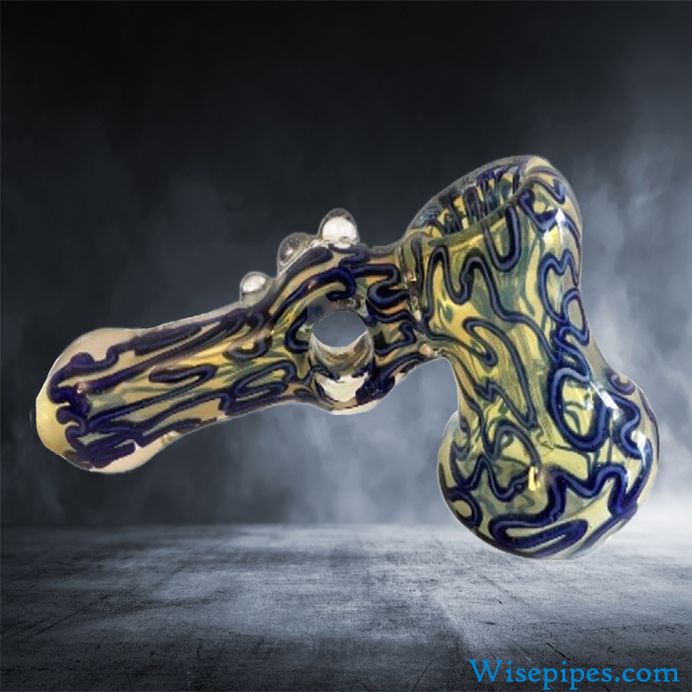 Our yellow and blue bubbler features a large water filtration chamber at the base and it stands independently of someone holding the piece up. We have priced this piece at a record low investment on our website so you can be out the door selling high quality smoking accessories to your clientele when you need to most. Happy shopping!