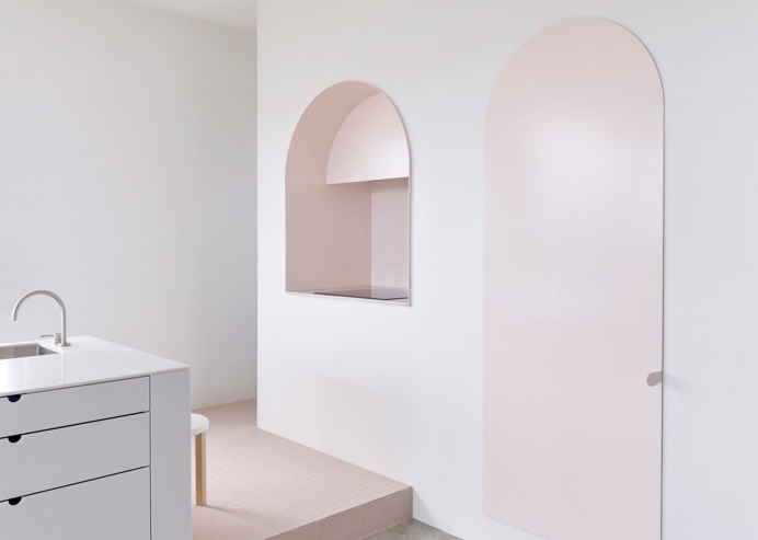 Melbourne Gallery Apartment minimal interior design deluxe concrete white pink soft beautiful beauty scandinavian danish new modern best