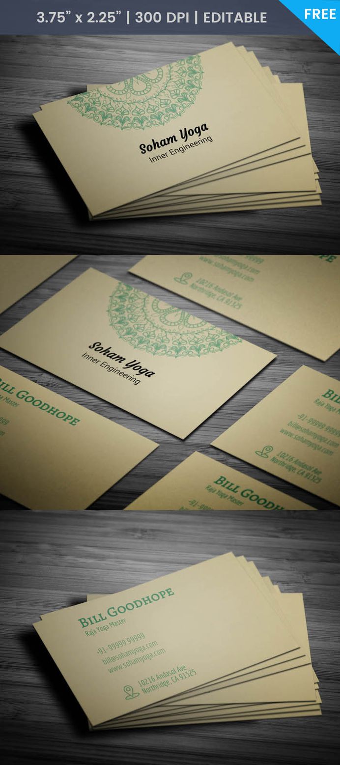 Free Yoga Mat Business Card Template