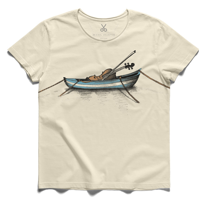 T-shirts design idea #48: solo violin beige tee tshirt