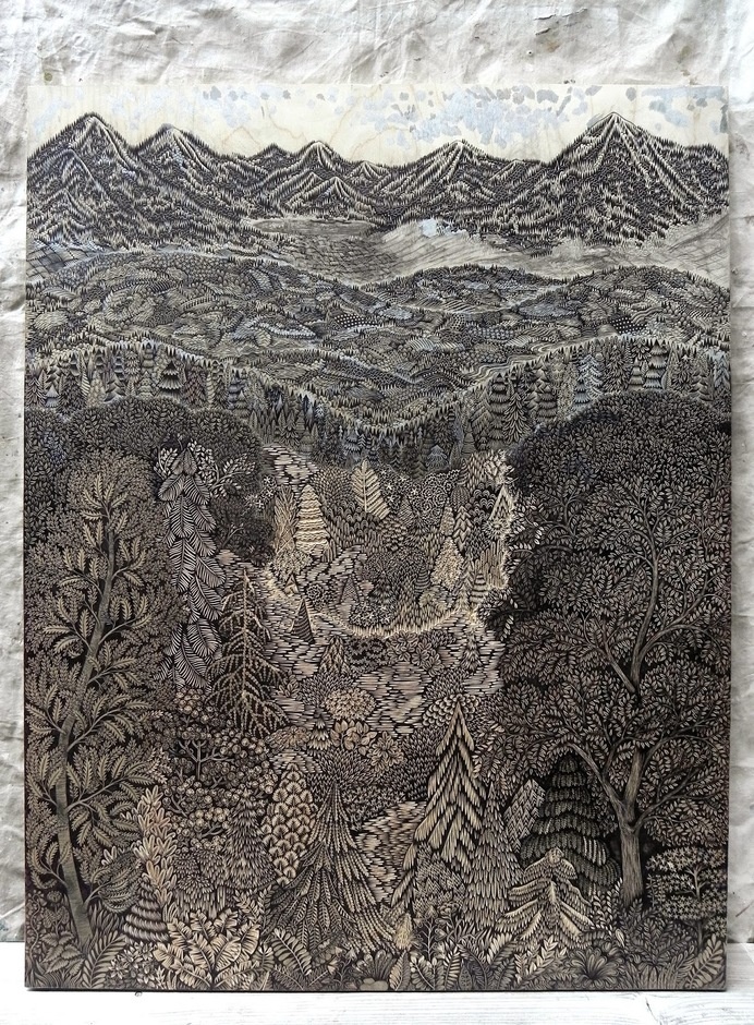 THE "OVERLOOK" WOODCUT #printshop #tugboat