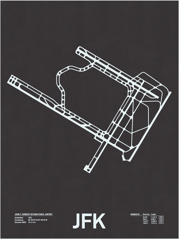 JFK: John F. Kennedy International Airport Screenprint #jfk #idlewild #illustration #birds #eye #york #airport #new