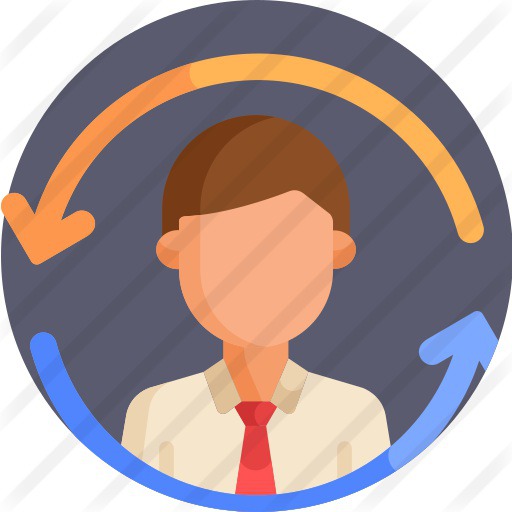 See more icon inspiration related to business and finance, professions and jobs, circular arrows, exchange, employee, user, networking, avatar, man, people and arrows on Flaticon.