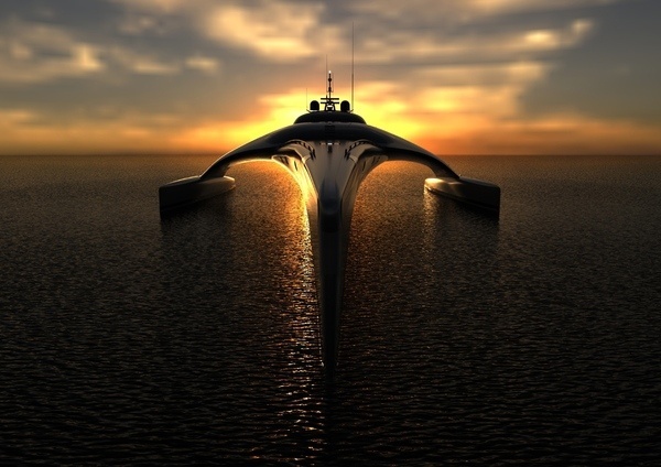 Super yacht on sundown #super #adastra #yacht #modern