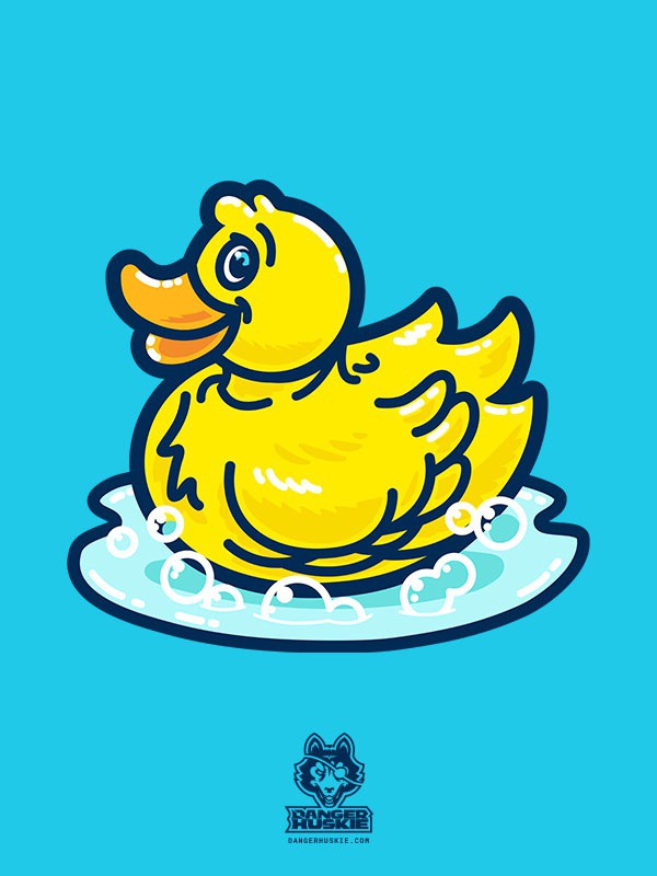 Rub a dub in the tub, it's a friendly rubber duckie here with some bubbles!