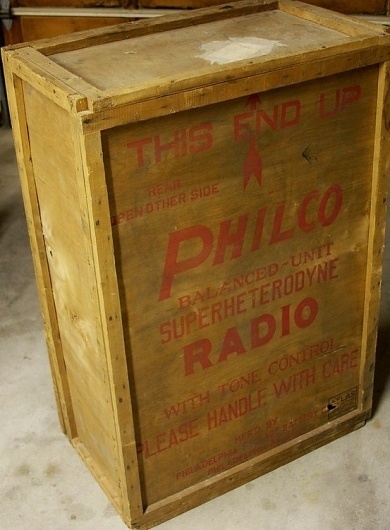 Vintage Radios-and Radio Stuff / Large Wooden Philco Radio wooden Shipping Crate Salina Kansas 1930's #type #box