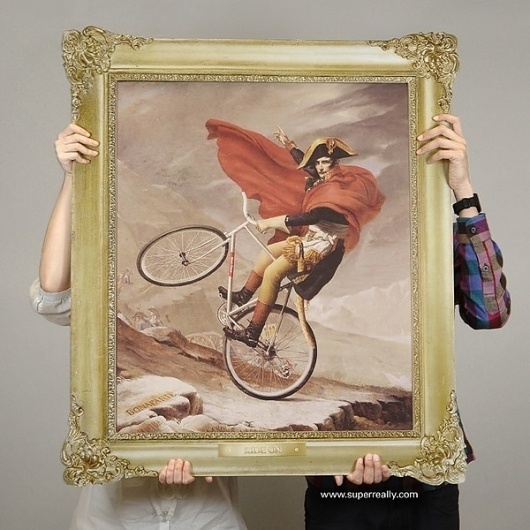 Superreally #paintings #fixie #ride #napoleon #vive #vlos #on #illustration #bike #poster #le
