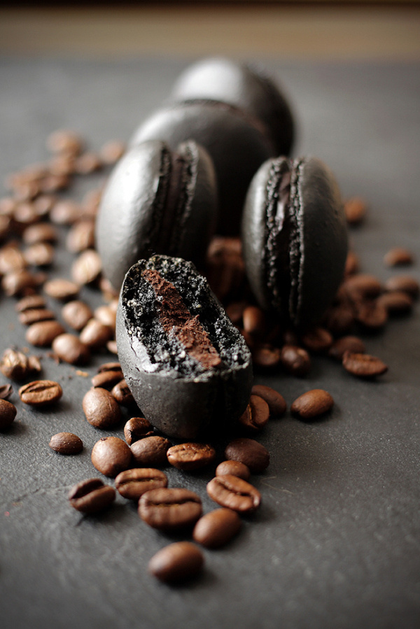 Zoom Photo #coffee #macaron #black