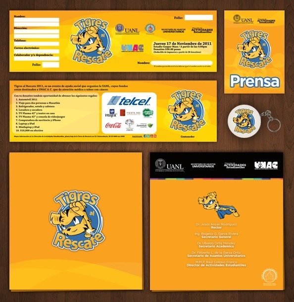 Tigres al Rescate 2011 on Behance #articles #2011 #branding #refresh #illustrator #design #uanl #program #tigres #illustration #brand #rescate #promo #donation #monterrey #logo #character