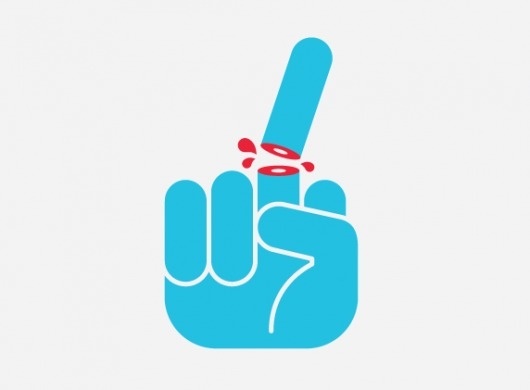 FFFF...! (mkn design - Michael Nÿkamp) #blood #icon #illustration #finger #blue #middle