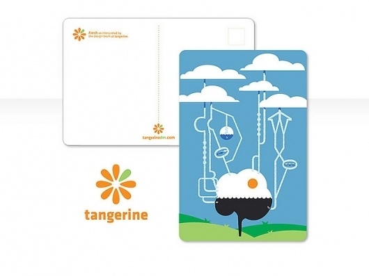 Tangerine Postcard: Fresh Process | Flickr - Photo Sharing! #tangerine #packaging #print #fresh #illustration #art #layout #typography