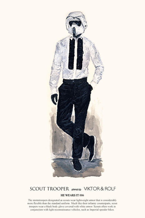 HE WEARS IT 07 #wars #illustration #john #star #fashion #woo