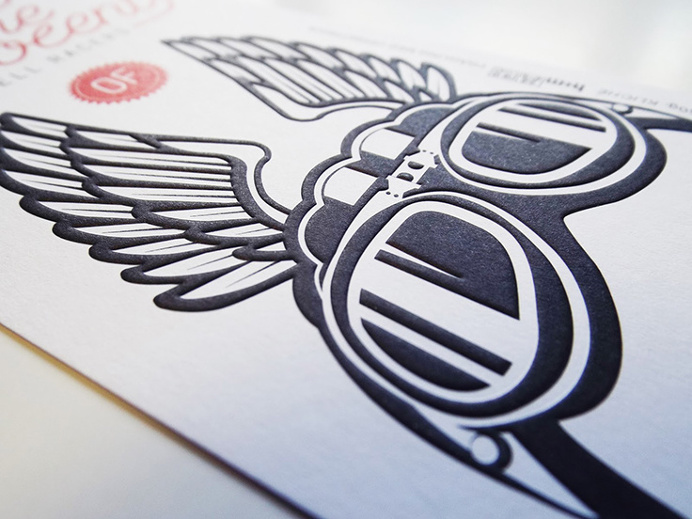 Kalender, illustration, helmet, typography, embossing