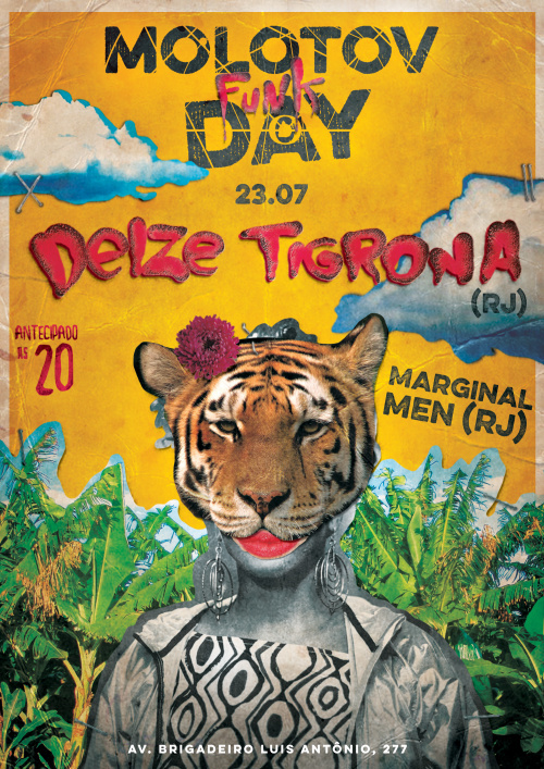#collage #design #tiger #animal #yellow #brazil #type #poster #music #show #funk #riodejaneiro #rj