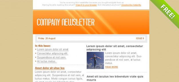 Orange email marketing newsletter template Free Psd. See more inspiration related to Template, Marketing, Orange, Email, Newsletter, Newsletter template, Campaign, Email marketing, Email template, Horizontal and Email marketing template on Freepik.