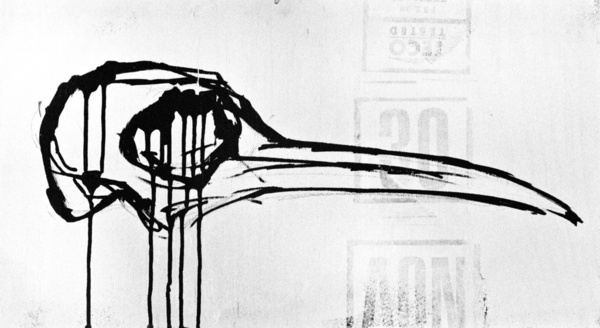 Turkey Skull #ink #white #design #black #illustration #art #and #skull