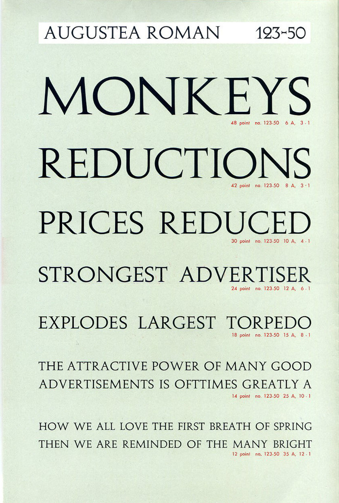 Augustea Roman type specimen #type #specimen