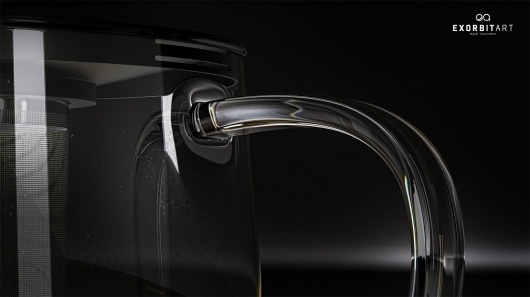 Benjamin Springer #render #glass #studio #tea #teapot #light
