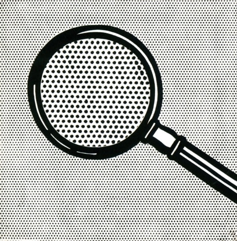 magglass.jpg 480×487 pixels #illustration #black and white #dot #dots #polka dots
