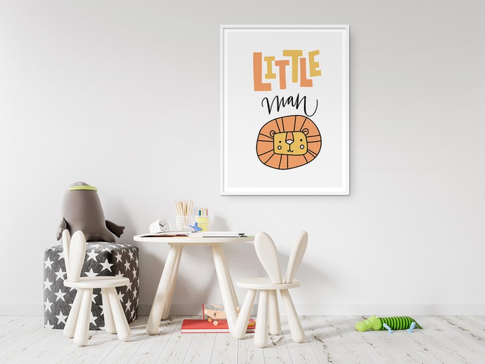 Little Man Lion Nursery Kids Wall Art – Pikstok