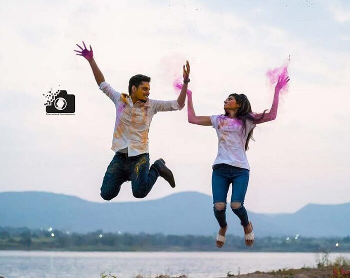 best holi theme pre wedding photoshoot ideas