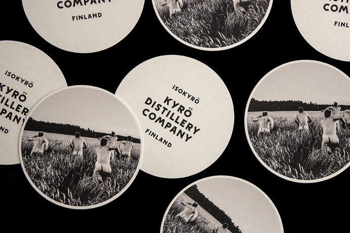 Coasters designed by Werklig for Kyrö Distillery Company #bottle #coasters #distillery #whisky #werklig #typography