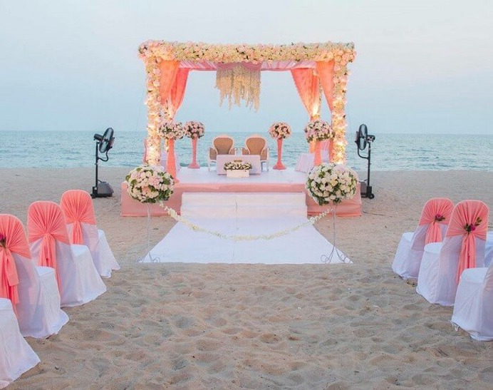 White and Peach Theme - Mandap decor ideas
