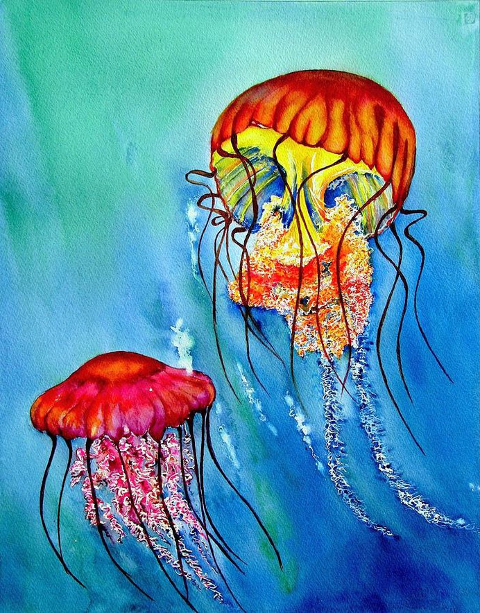 easy jellyfish painting & jellyfish paint by numbers #painting
