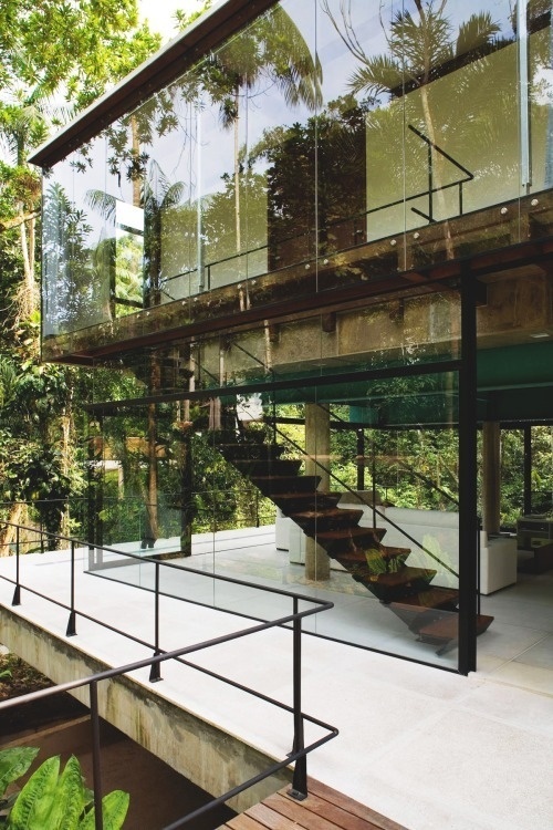 Iporanga House | Source | MVMT | Facebook #glass #natural #exterior #modern
