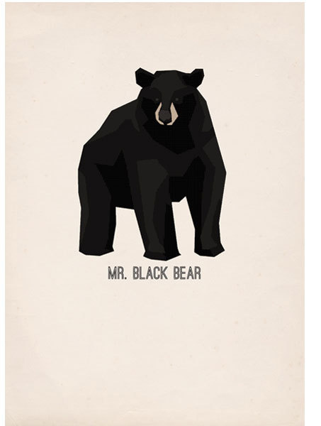 Mr Black Bear - poster #vector #print #black #paper #illustration #gif #poster #bear #animal