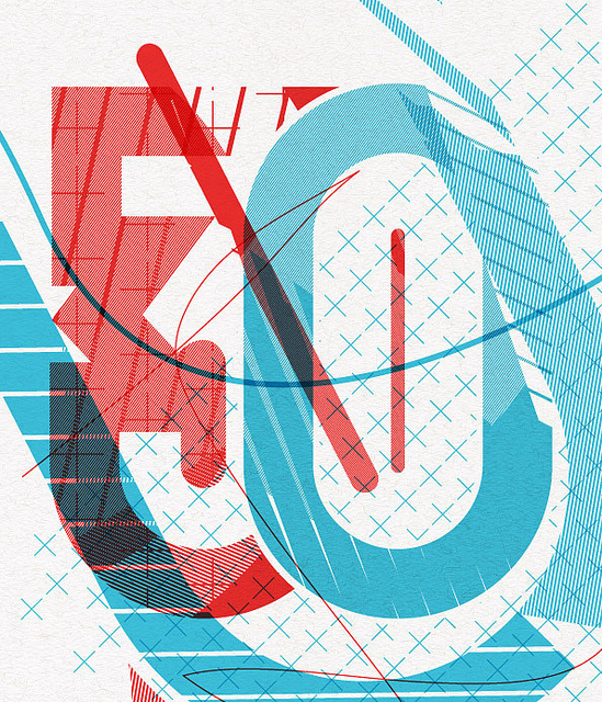 '30' #overprint #screenprint #typography