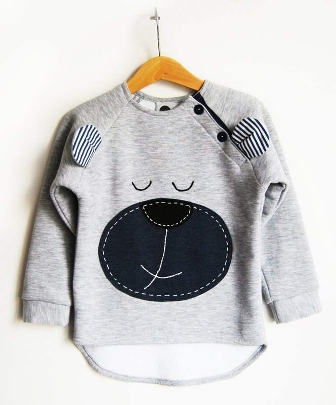 Misiek- ciepła dresowa bluza z naszytym misiem #blouse #clothing #teddy #kids #bear #children #fashion