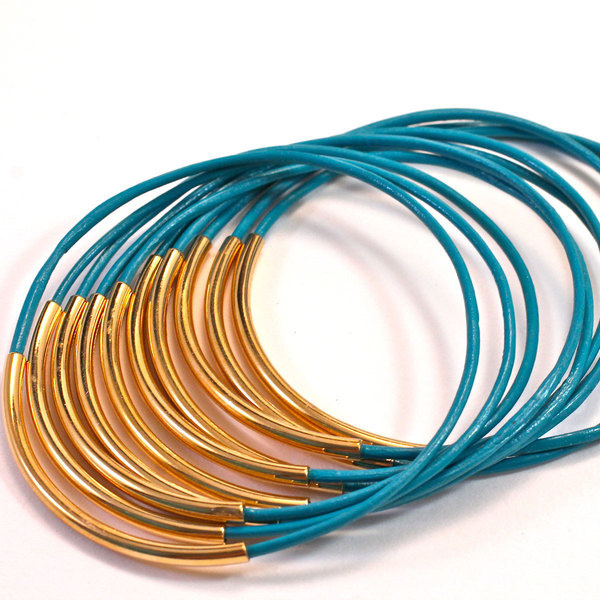Leather Bangles Set Turquoise #bracelets #jewelry