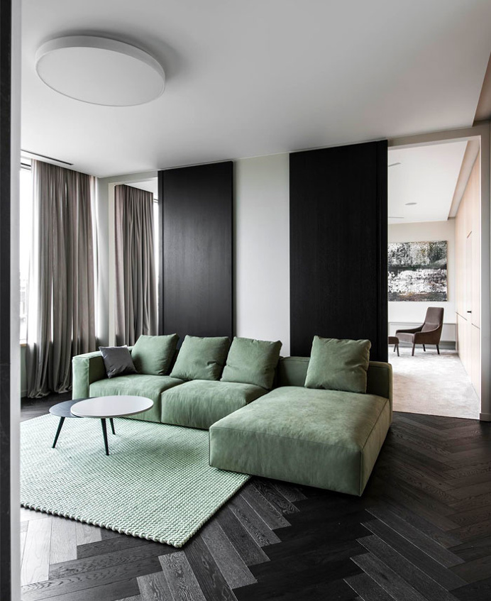 Minimalist Urban Dwelling in Vilnius in Dark Color Selection - InteriorZine #decor #interior #home