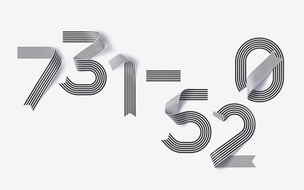 Shanghai Ranking Numerals (3), Sawdust #numerals #experimental #ribbon #sawdust #typography