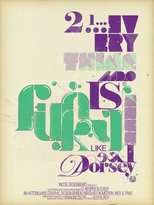 Typography Poster Design by Damien Vignaux - WE AND THE COLOR #typography