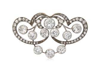 Art Nouveau Diamond Brooch