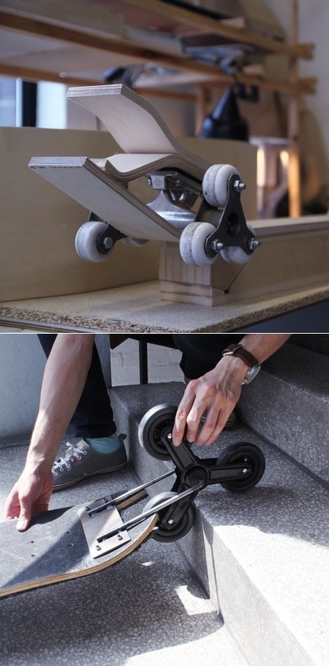 Po-Chih Lai's Staircase-Friendly Skateboard Design - Core77 #skateboard